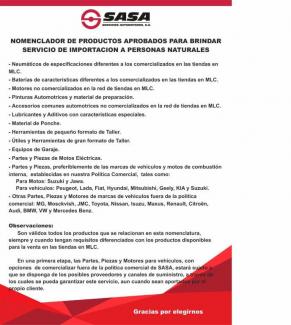 Nomenclador de productos aprobados para la importación.